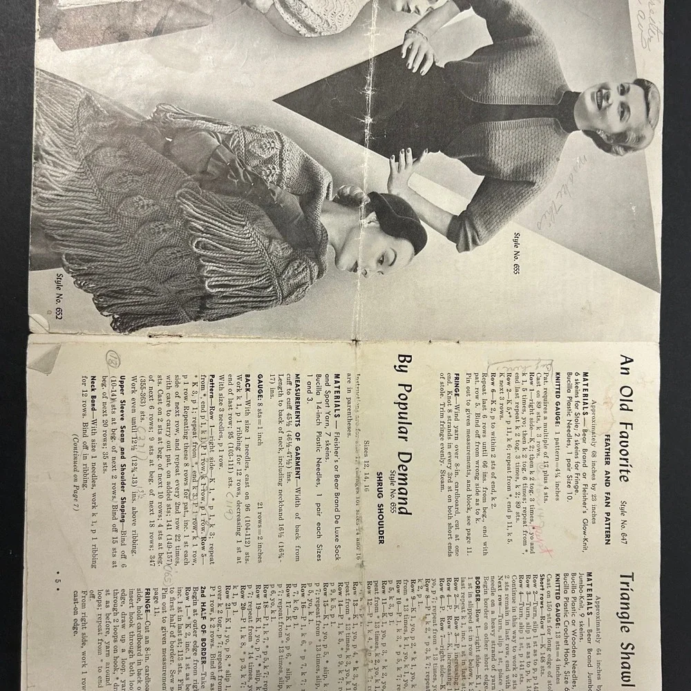 Vintage 1950s Knitting‎ Crochet Pattern Booklet Lot 1950s Good